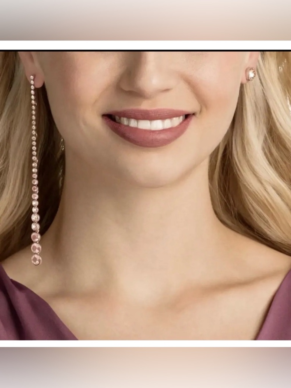 Swarovski Solitaires & Drop Earrings, Rose Gold + Gold Stones, Signed, New